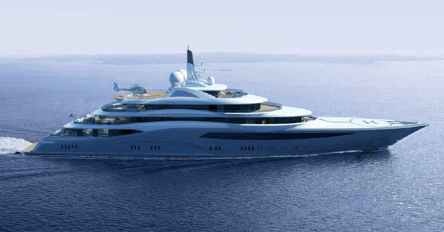 Aerial view of Infinity Superyacht