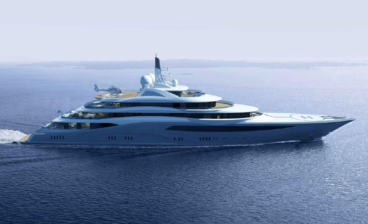 Aerial view of Infinity Superyacht